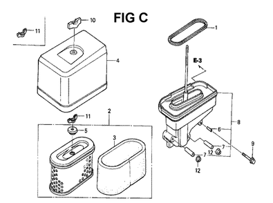Fig-10 Diagram and Parts List for GXV340K2 Type DP2 Honda Engine