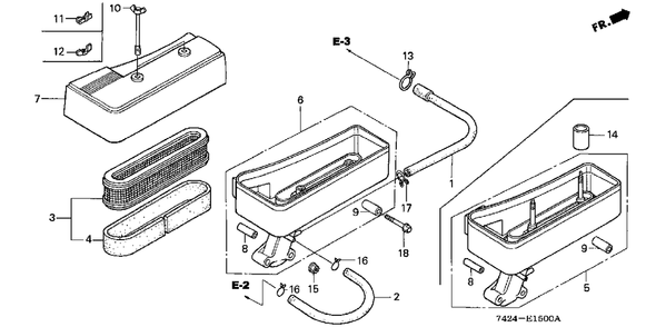 Part Location Diagram of 17210-ZE6-003 Honda Element, Air Cleaner