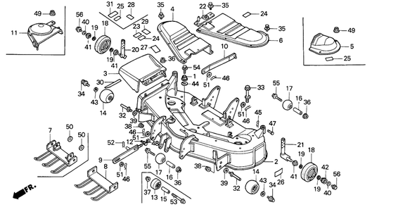 Part Location Diagram of 76171-752-J00 Honda Link, Fr. Deck