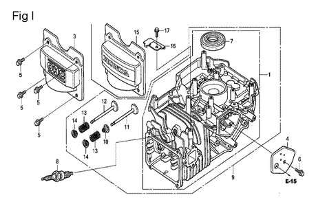 Fig-9 Diagram and Parts List for GCV160A Type N5MF Honda Engine