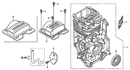 Part Location Diagram of 16100-Z1A-801 Honda Carburetor Assembly (Bb61k A)