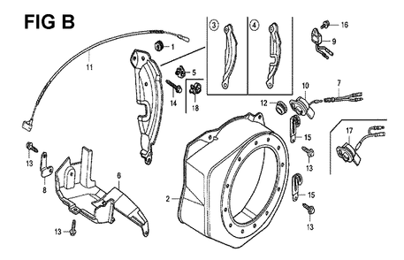 Fig-2 Diagram and Parts List for GX120K1 Type QB26 Honda Engine