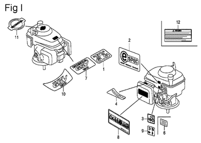 Fig-9 Diagram and Parts List for GSV190A Type N2U Honda Engine