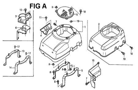 Fig-3 Diagram and Parts List for GXV340K2 Type DA Honda Engine