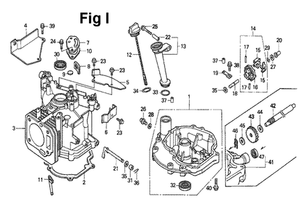 Fig-3 Diagram and Parts List for GXV140 Type A1 Honda Engine