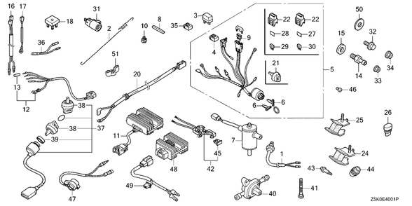 Other Parts (Combination Switch) Diagram and Parts List for GX270UT2 (Type  SCM/A)(GCBGT-2000001 - 2258490) Honda Engine