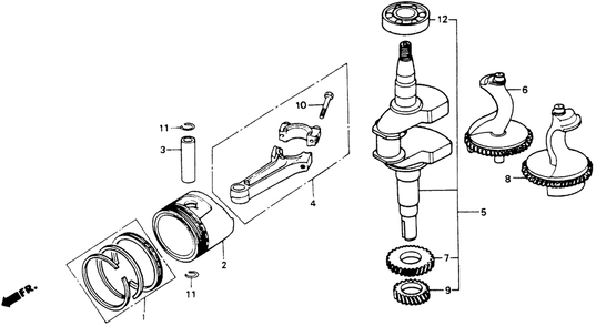 Part Location Diagram of 13012-ZE8-014 Honda Ring Set, Piston (0.50)