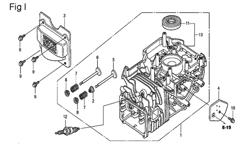 Fig-9 Diagram and Parts List for GCV135 Type A2A Honda Engine