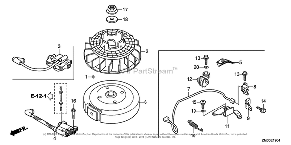 Flywheel (5) Diagram and Parts List for GCV160LA0 (typeN5B)(GJARA-1000001) Honda Engine