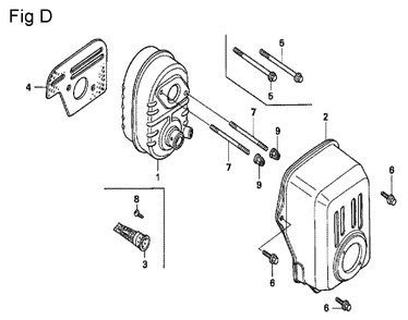 Fig-4 Diagram and Parts List for GX100U Type KRB Honda Engine