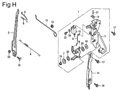 Fig-8 Diagram and Parts List for GC190A Type QHP7 Honda Engine