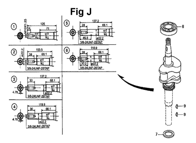 Fig-6 Diagram and Parts List for GXV140 Type A2 Honda Engine