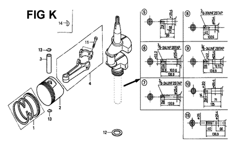 Fig-11 Diagram and Parts List for GXV160 Type N1S Honda Engine