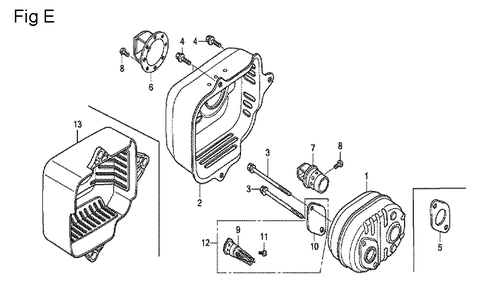 Fig-5 Diagram and Parts List for GCV160LA0 Type SBT Honda Engine