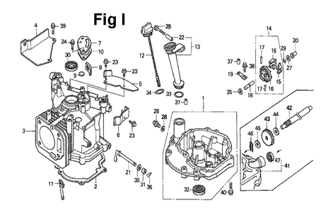 Fig-13 Diagram and Parts List for GXV140 Type A1 Honda Engine