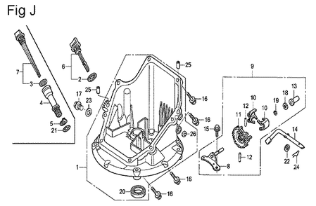 Fig-10 Diagram and Parts List for GSV190A Type A4G7 Honda Engine