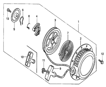 Fig-0 Diagram and Parts List for G100K2 Type ZK2 Honda Engine
