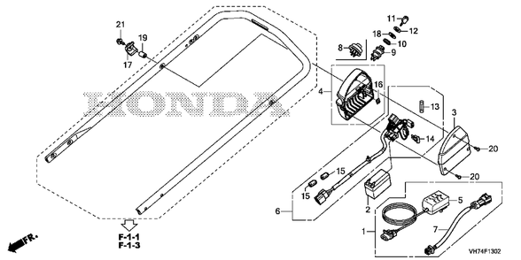 Part Location Diagram of 35100-VH7-S01 Honda Switch Assembly, Combination