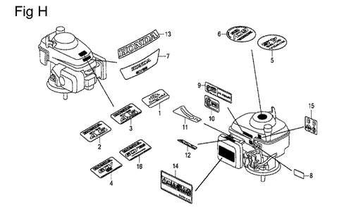 Fig-8 Diagram and Parts List for GCV135 Type A1A Honda Engine