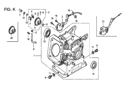 Fig-11 Diagram and Parts List for GX160U1 Type QCL Honda Engine