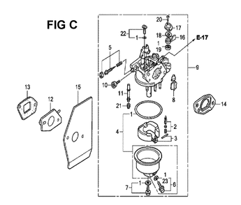Fig-3 Diagram and Parts List for GXV160H2 Type N1 Honda Engine