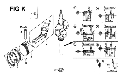 Fig-12 Diagram and Parts List for GXV160 Type N5 Honda Engine