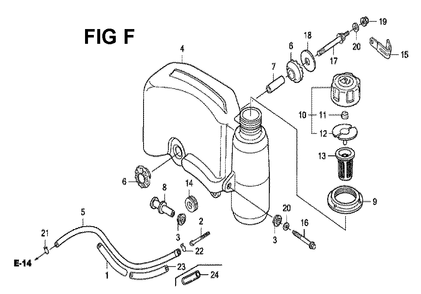 Fig-11 Diagram and Parts List for GXV160H2 Type SFE Honda Engine