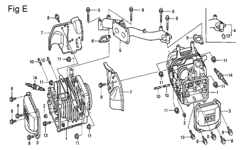 Fig-5 Diagram and Parts List for GCV530 Type EXA1 Honda Engine