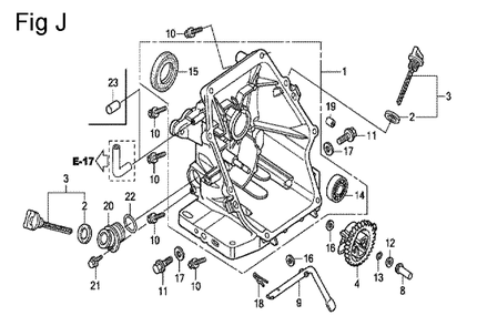 Fig-10 Diagram and Parts List for GC160 Type WHE Honda Engine