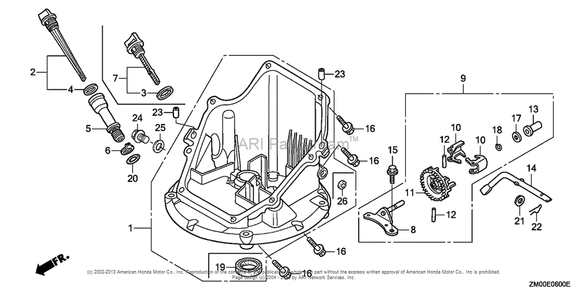Oil Pan Diagram and Parts List for GCV160LA0 (typeN5B)(GJARA-1000001) Honda Engine