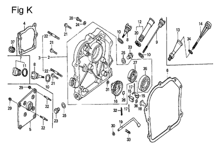 Fig-11 Diagram and Parts List for G100K1 Type ST Honda Engine