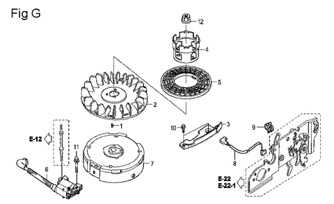 Fig-7 Diagram and Parts List for GCV160LA Type N1A Honda Engine