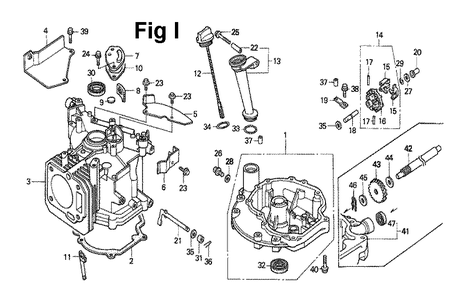 Fig-10 Diagram and Parts List for GXV140 Type N1Y Honda Engine