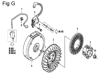 Fig-7 Diagram and Parts List for GC160LA Type PHA Honda Engine
