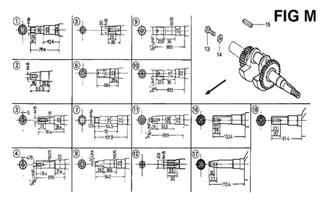Fig-13 Diagram and Parts List for GX120K1 Type QA Honda Engine