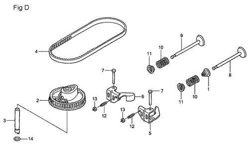Fig-4 Diagram and Parts List for GSV190A Type A1AF Honda Engine