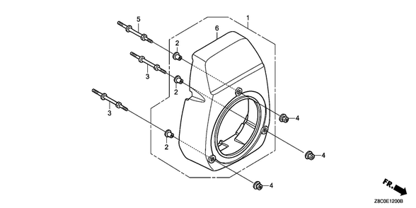 Fan Cover Diagram and Parts List for GC190LAX (Type QHGF)(GCAAA-3723287-9999999) Honda Engine