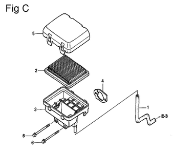 Fig-3 Diagram and Parts List for GC135 Type PHD Honda Engine