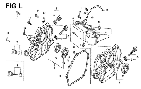 Fig-12 Diagram and Parts List for GX120K1 Type QB26 Honda Engine