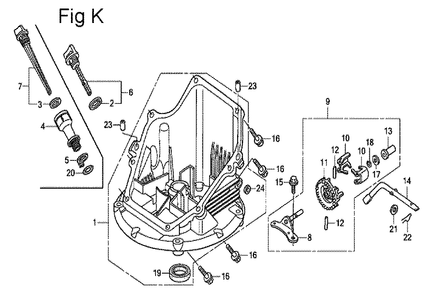 Fig-11 Diagram and Parts List for GSV190LA Type GBH Honda Engine