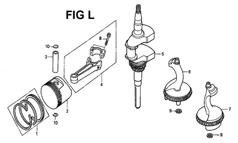Fig-10 Diagram and Parts List for GXV340K2 Type DA Honda Engine
