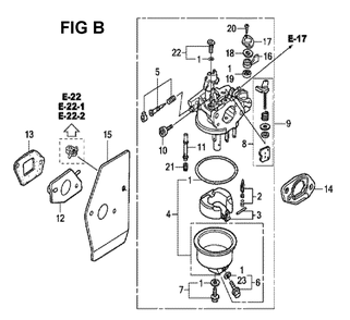 Fig-6 Diagram and Parts List for GXV160UH2 Type N1 Honda Engine
