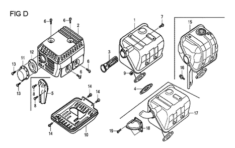 Fig-4 Diagram and Parts List for GX120T1 Type QXBR Honda Engine