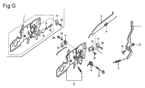 Fig-7 Diagram and Parts List for GCV160LA Type N7A1 Honda Engine