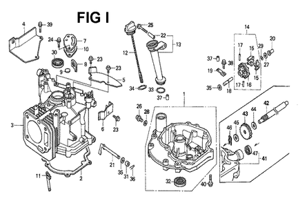 Fig-10 Diagram and Parts List for GXV120 Type A21 Honda Engine