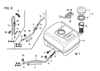 Fig-5 Diagram and Parts List for GX120T1 Type QX Honda Engine