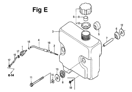 Fig-9 Diagram and Parts List for GXV270 Type DN Honda Engine