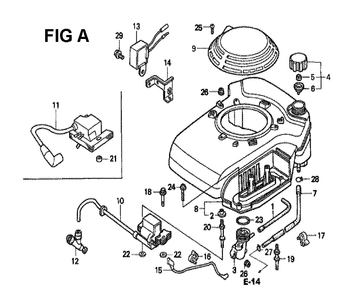 Fig-13 Diagram and Parts List for GXV160K1 Type A1 Honda Engine