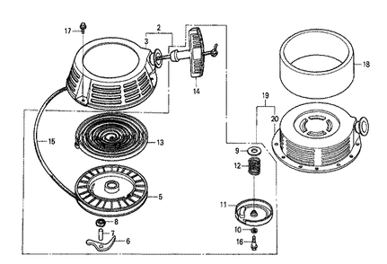 Fig-0 Diagram and Parts List for GXV340K1 Type DAT Honda Engine