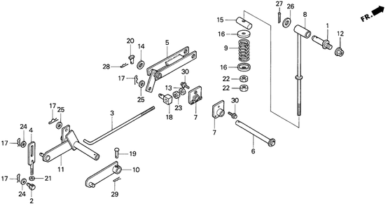 Part Location Diagram of 76323-752-J00 Honda Pivot, Lift Link